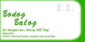 bodog balog business card